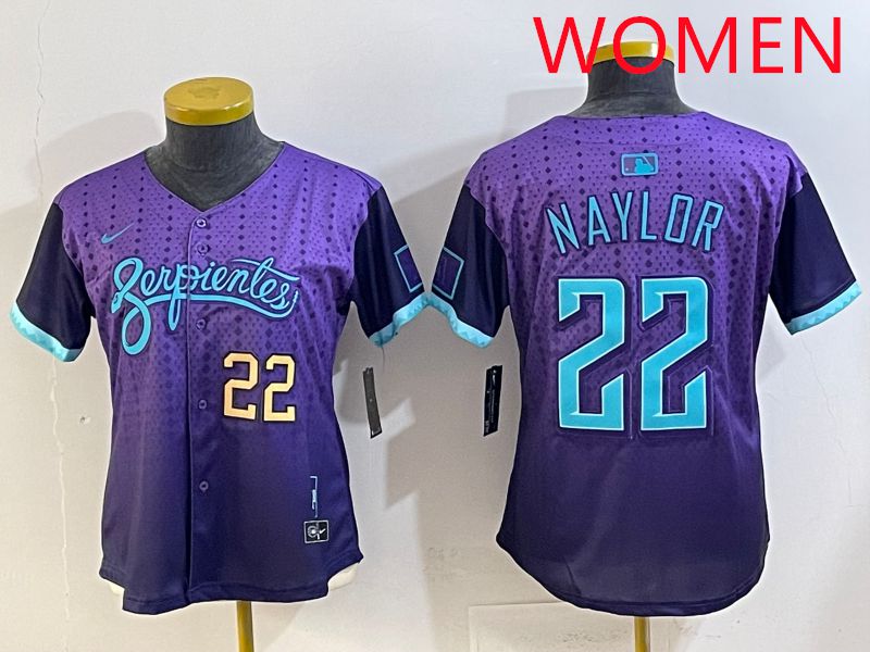 Women 2025 Arizona Diamondback #22 Naylor Purple Joint Name Nike MLB Jersey style 3->women mlb jersey->Women Jersey